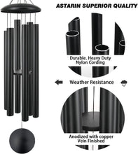 Load image into Gallery viewer, 60" Extra Large Metal Wind Chimes - Deep Tone Garden Decoration in Black