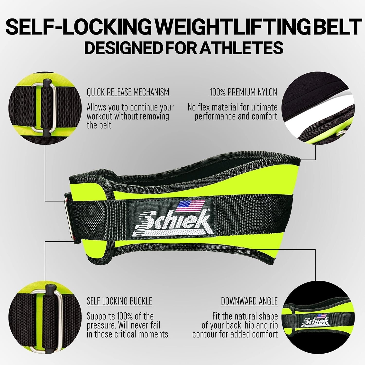 4 3/4" Sports Weight Lifting Belt - Heavy-Duty Nylon for Maximum Back Support