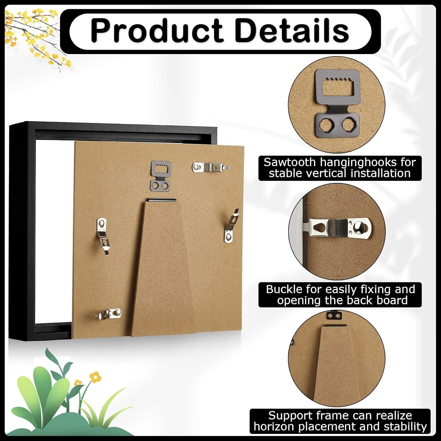 Elegant Wall Mount 12 Pcs Shadow Box Frames for Weddings & Special Events