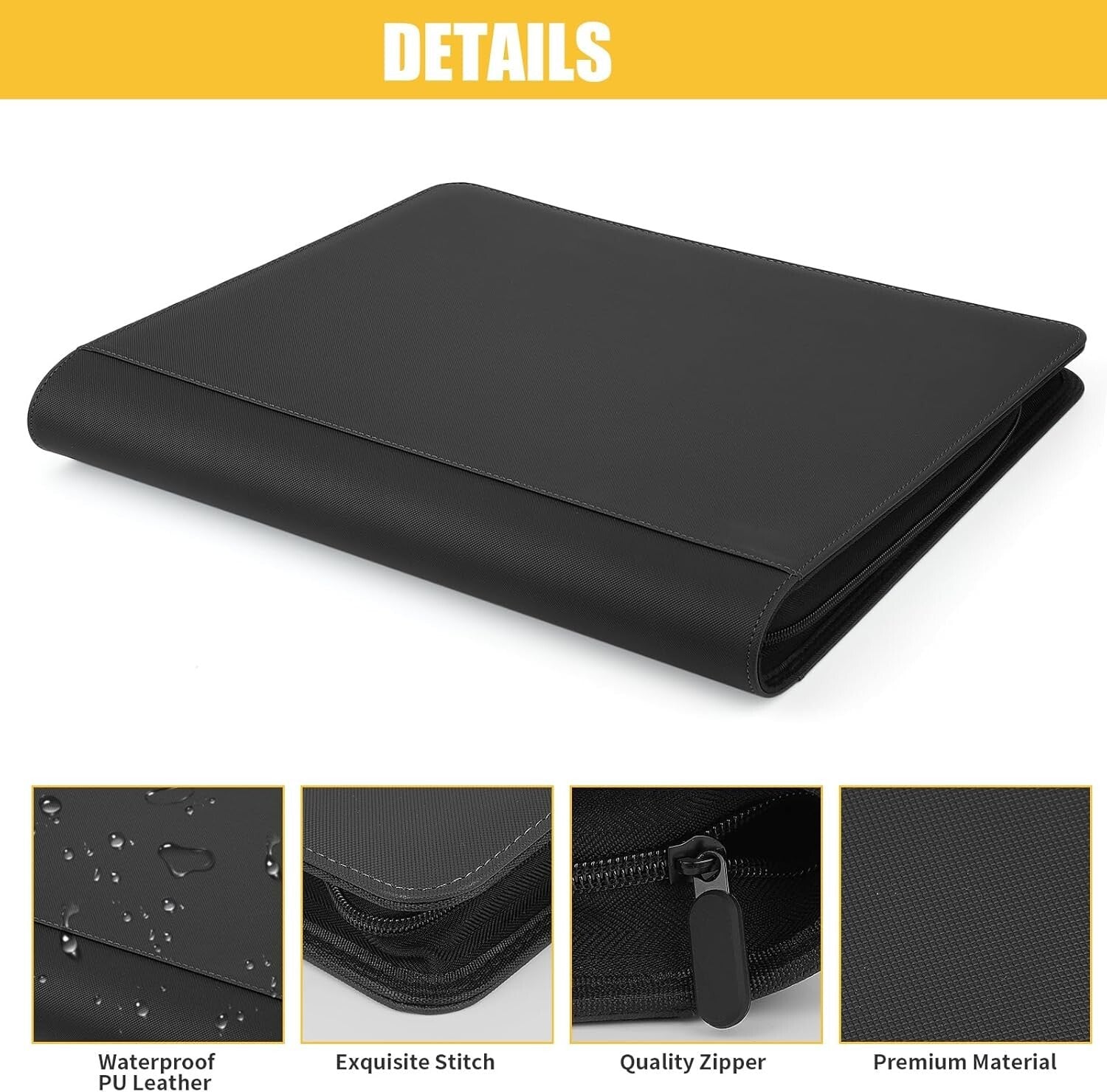 16-Pocket PU Leather Card Binder - Protect & Showcase 1000+ Trading Cards