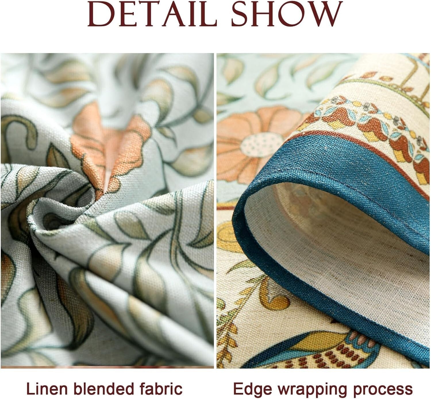 Elegant French Country Rustic Tablecloth - 67" Round with Pleated Corners