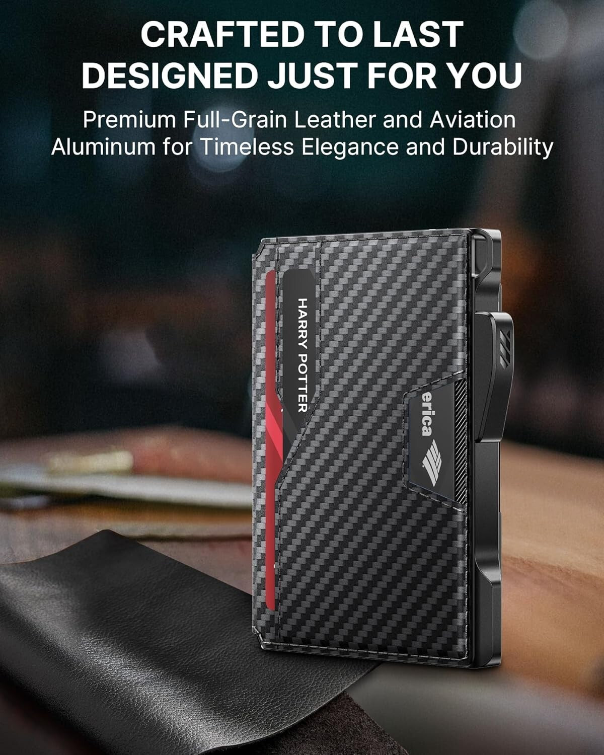 Durable Leather Wallet for Men: RFID, Money Clip & Gift Box - Minimalist Style