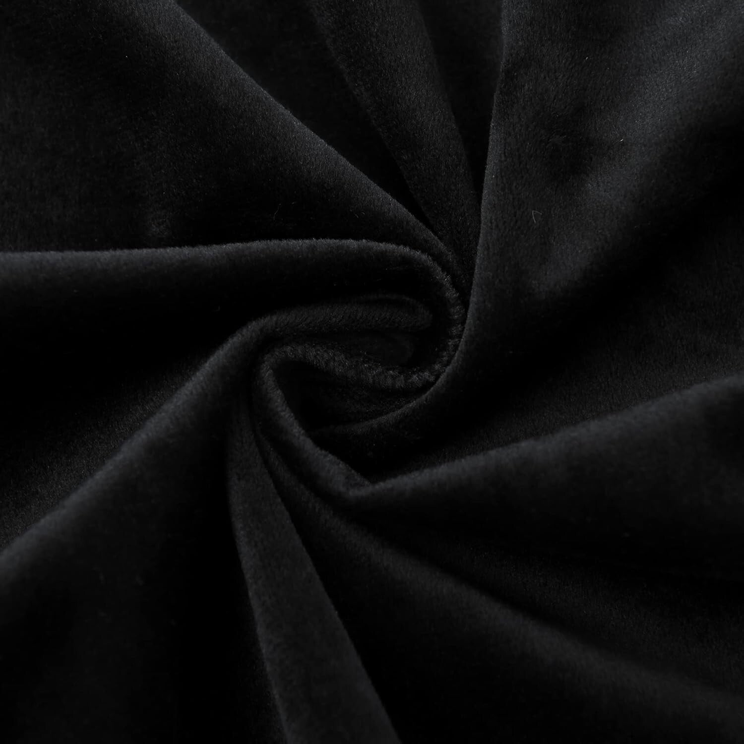 Elegant Black Velvet Rod Pocket Valance, 39" x 48" - Luxurious Window Treatment