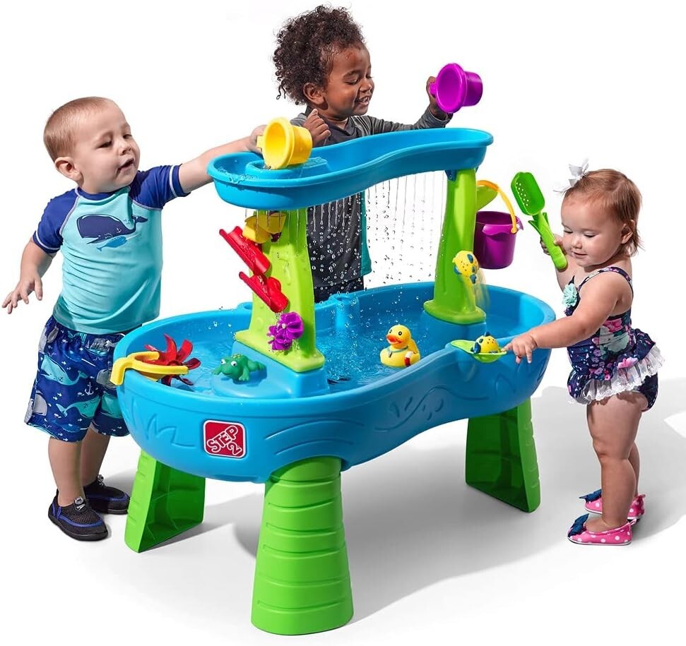 Interactive Sensory Playset for Toddlers: Water Table with Rain Shower Features