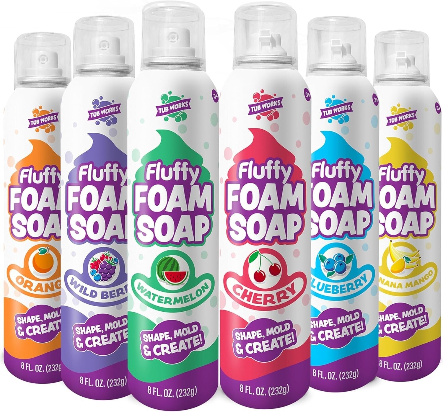 Ultimate 6-Pack Fluffy Foam Soap for Kids | Shape, Mold & Clean with Fun Colors