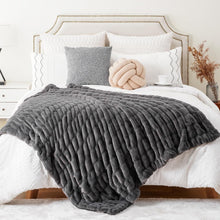 Load image into Gallery viewer, Soft and Stylish 50”x60” Faux Fur Throw Blanket - Elegant Design for All Seasons
