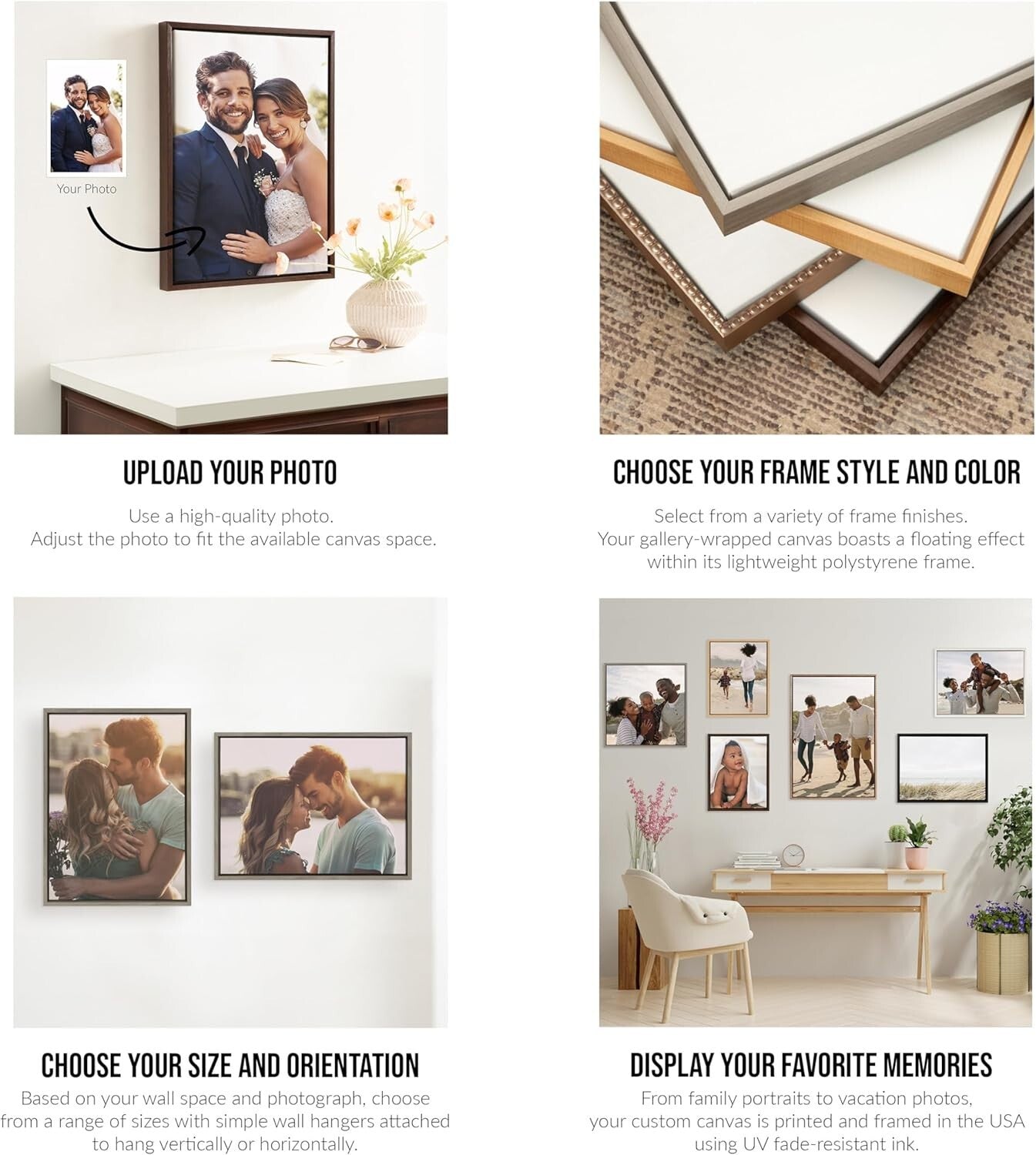 16x20 Custom Printed Canvas Art - Hand-Framed Gray Wall Decor for Any Room