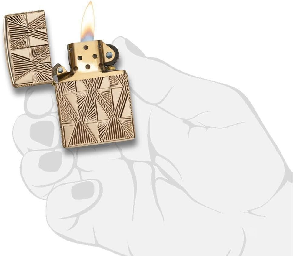 Distinctive Brass Deep Carve Lighter – Windproof & Durable, Gift Box Included