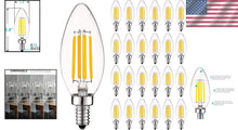 Load image into Gallery viewer, Stunning 24 Pack Vintage LED Candelabra Bulbs - Dimmable 5000K, 10,000 Hour Life
