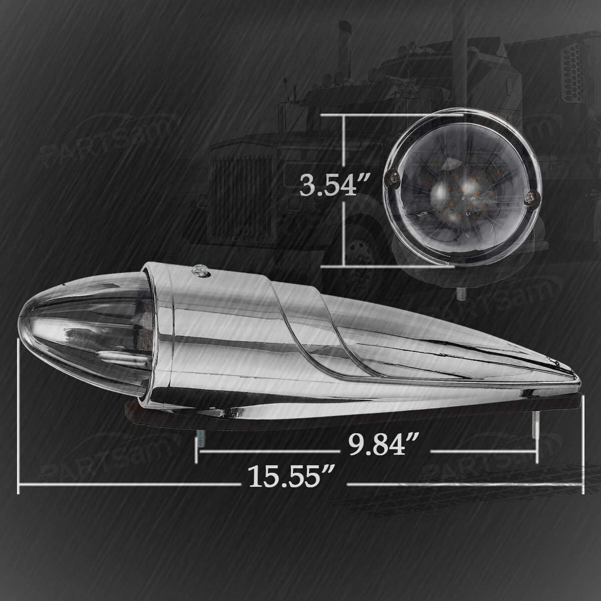 Premium 21 LED Amber Smoke Cab Lights for Kenworth, Peterbilt, & Freightliner