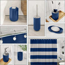 Load image into Gallery viewer, Navy Chevron 23PC Bath Set: Shower Curtain, Rugs &amp; Essentials for Stylish Spaces