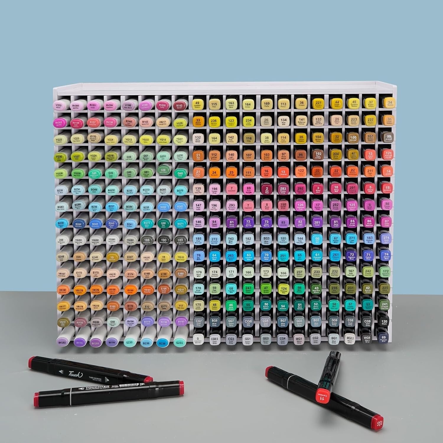 Art Marker Storage Rack for 300 Markers with Adjustable Dividers - PVC Organizer