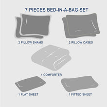 Load image into Gallery viewer, All Season King Size Bedding Set: 7-Piece Reversible Comforter in Black &amp; Red