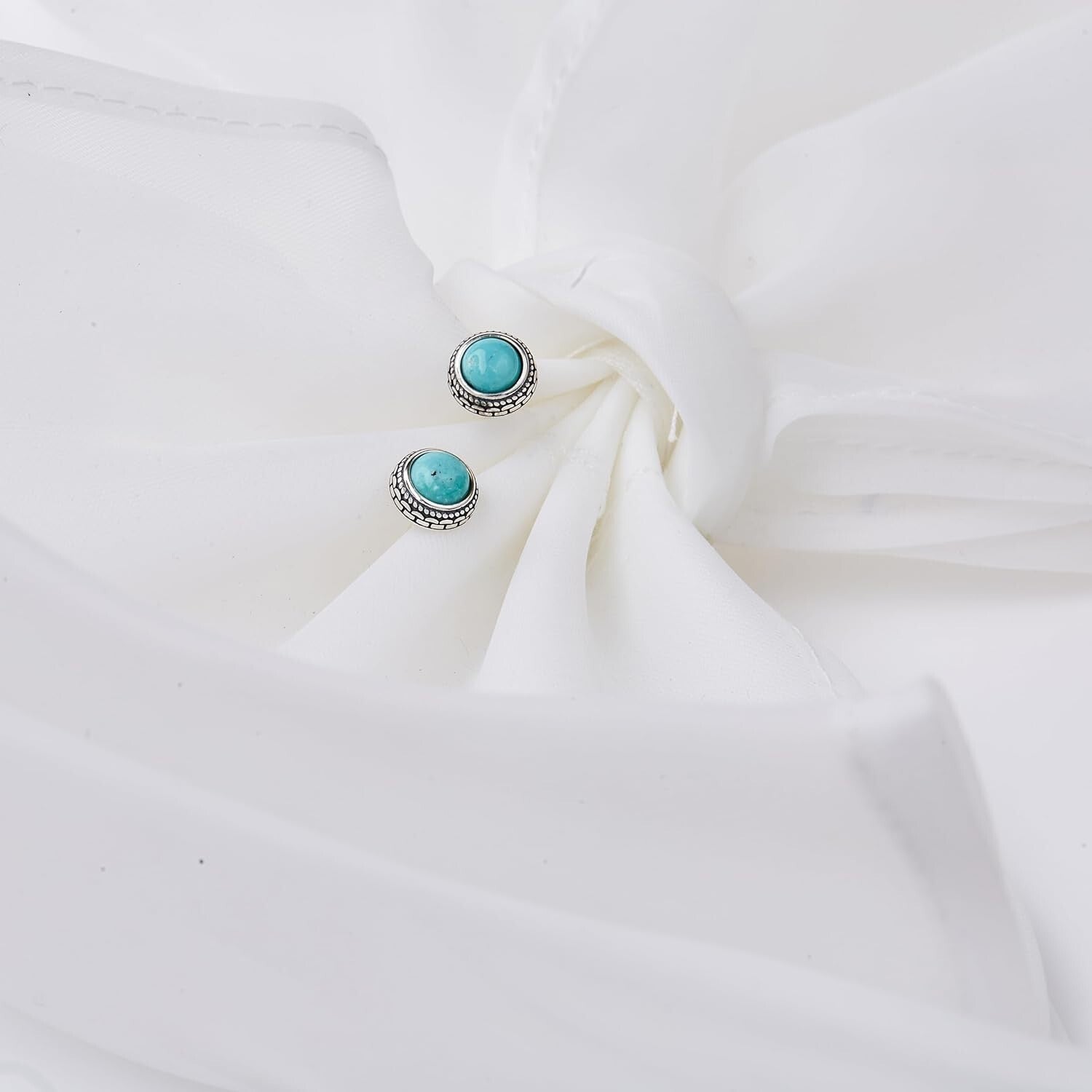 Elegant Turquoise Crystal Jewelry Set | Handmade 925 Silver Necklace & Earrings