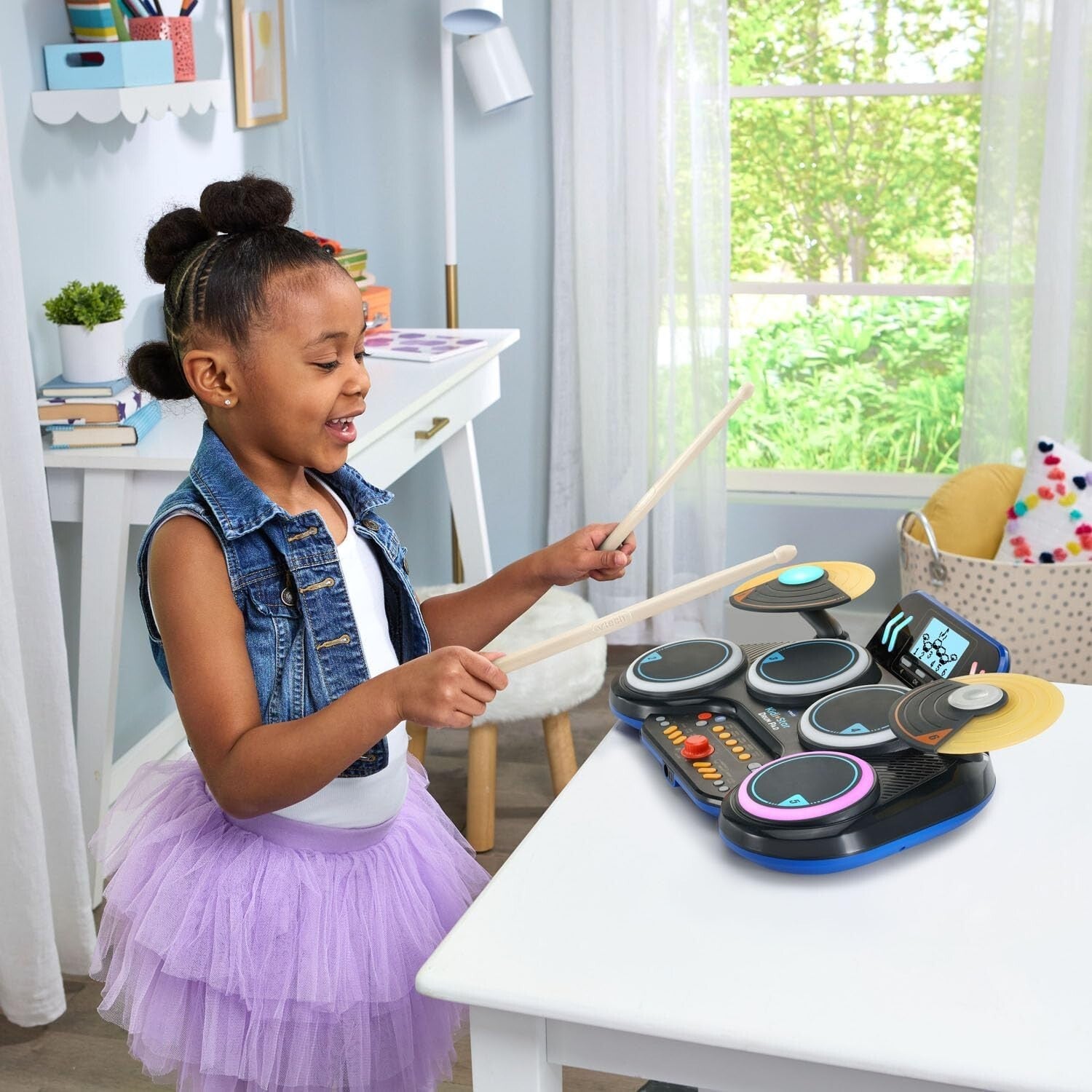 Interactive Kidi Star Drum Pad for Kids - Bluetooth, Recording & Games Included