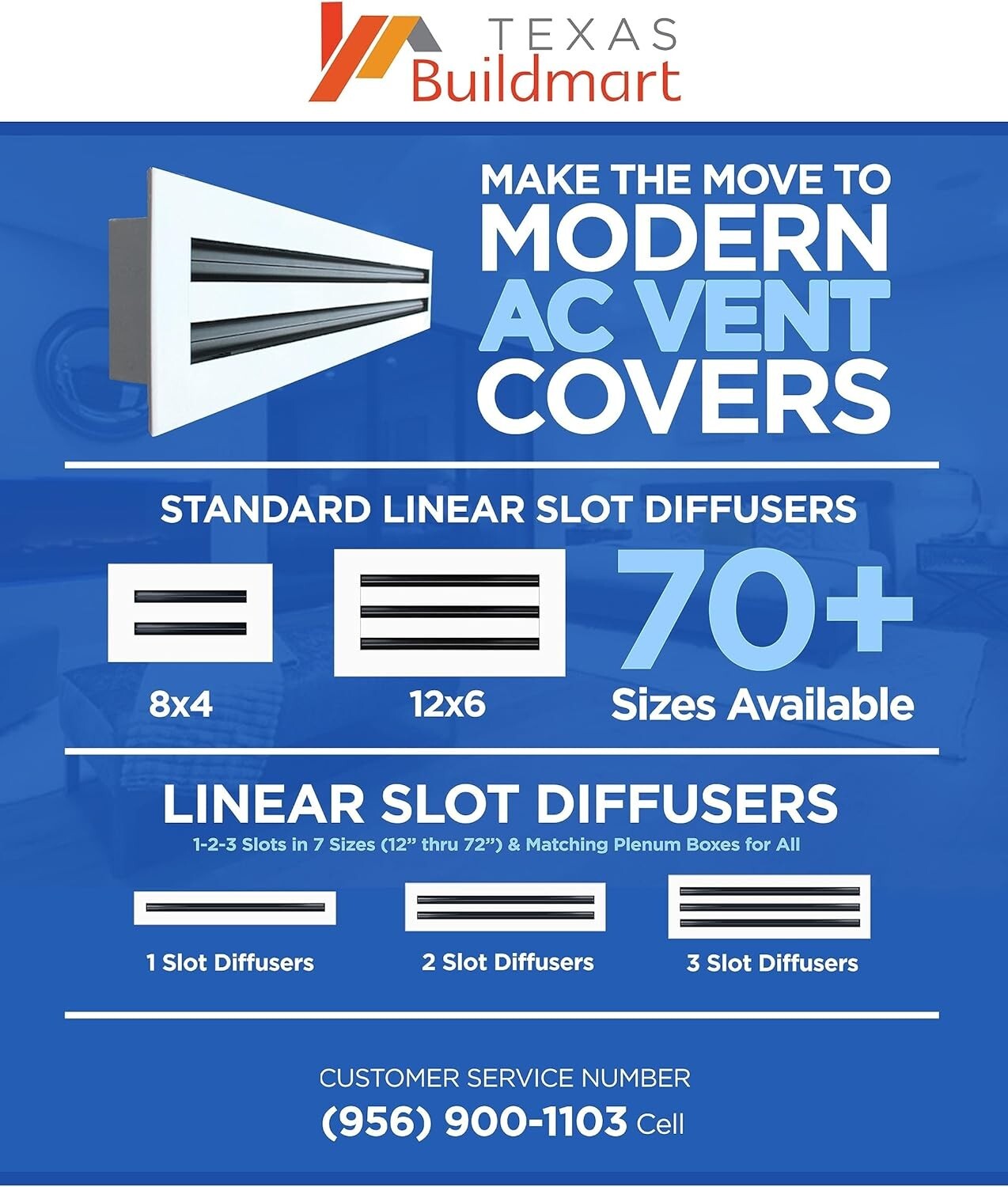 Versatile AC Vent Cover - Modern Aluminum Diffuser for Homes & Commercial Spaces