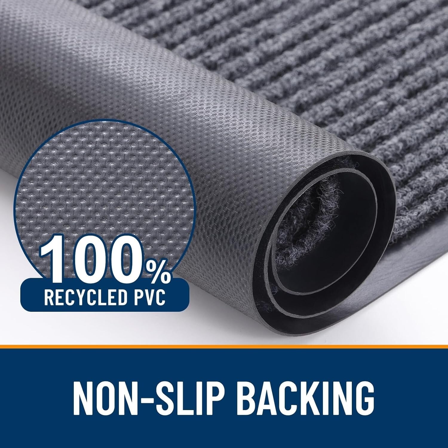 Waterproof Heavy Duty Doormat with Stripe Pattern - Easy Clean & Fade Resistant