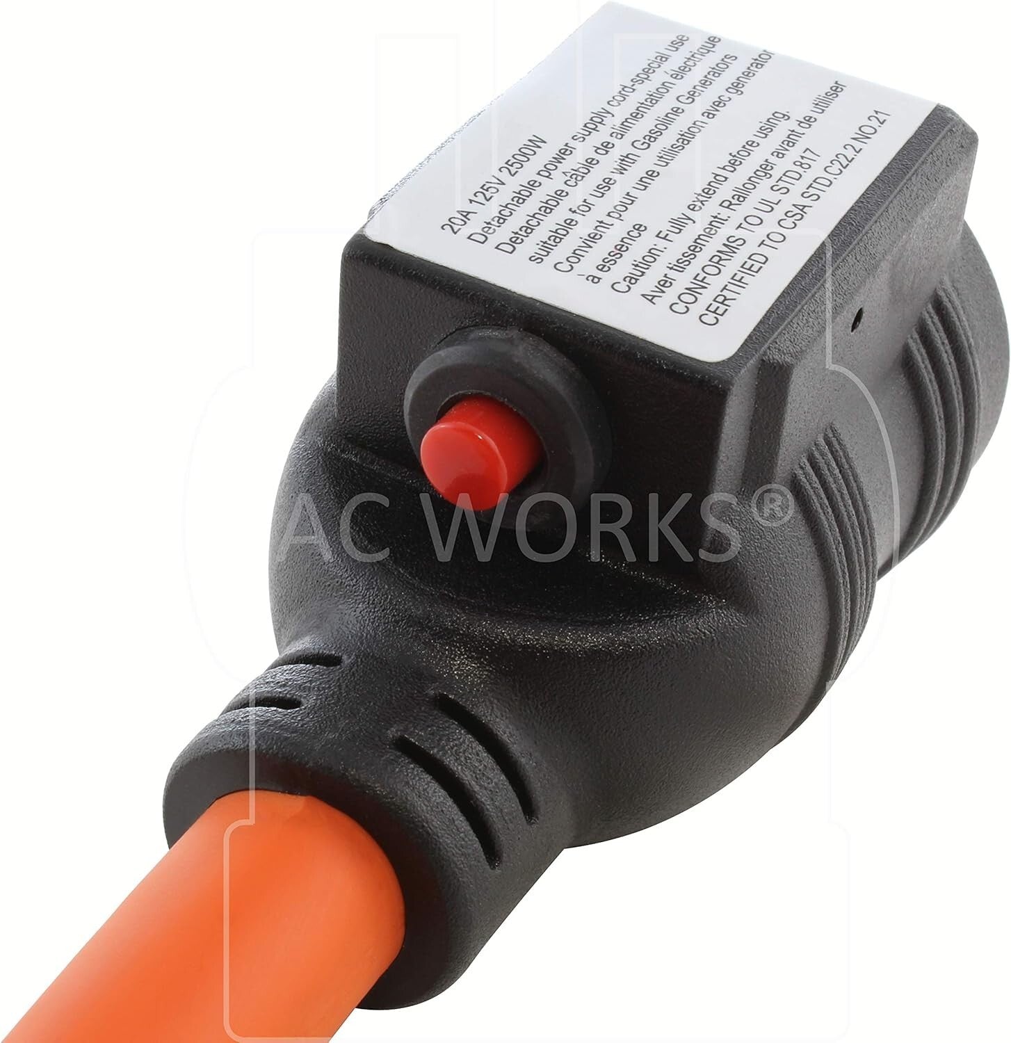 Efficient 4-Prong Male Plug to 20 Amp Household Female Connector with Breaker