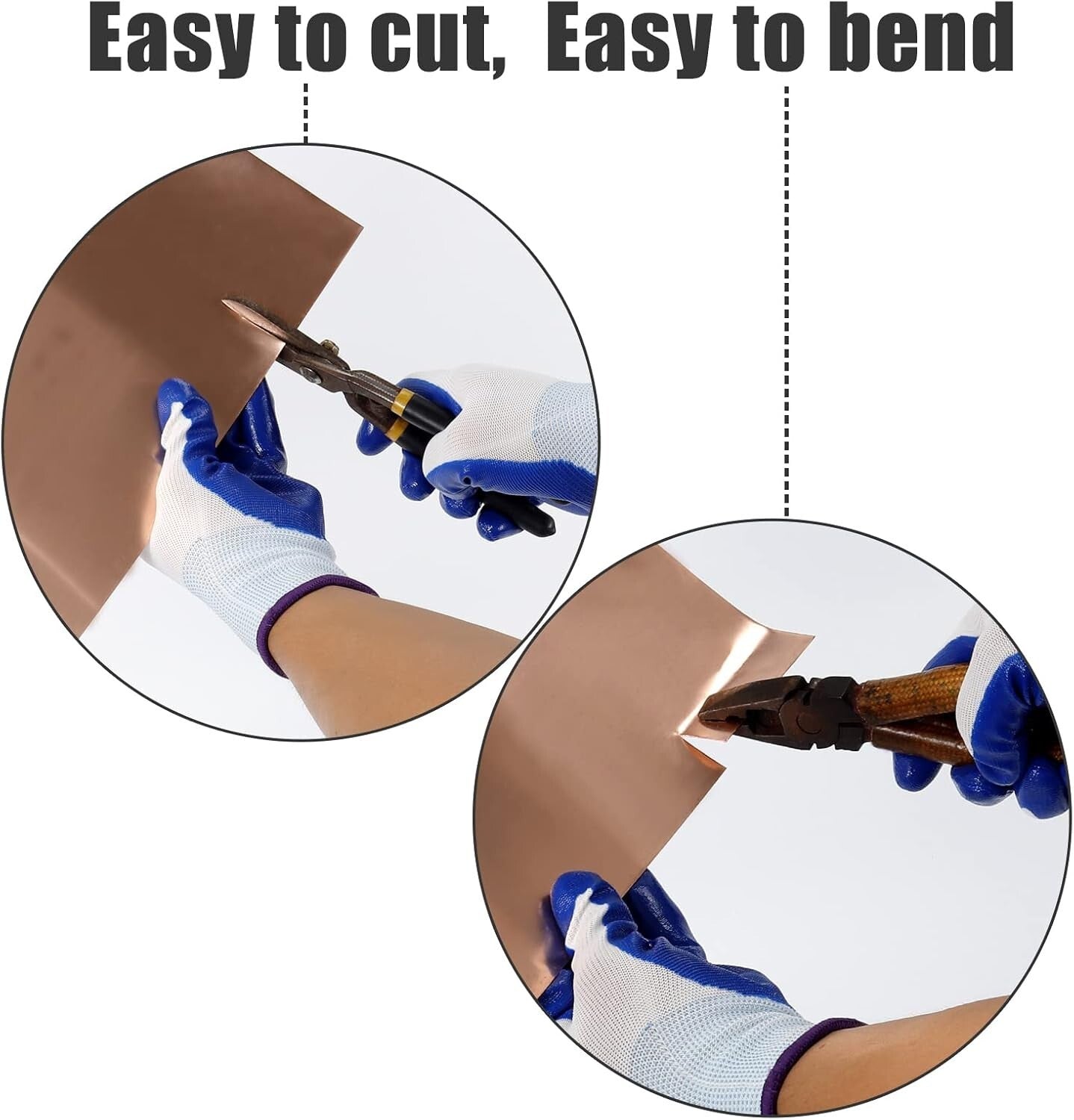 Durable 24 Ga Copper Flashing Roll - 0.5mm Thick with Gloves & Nails Included