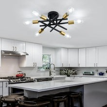 Load image into Gallery viewer, Luxurious 6-Bulb Sputnik Chandelier - Ideal for Dining, Living &amp; Bedroom Decor