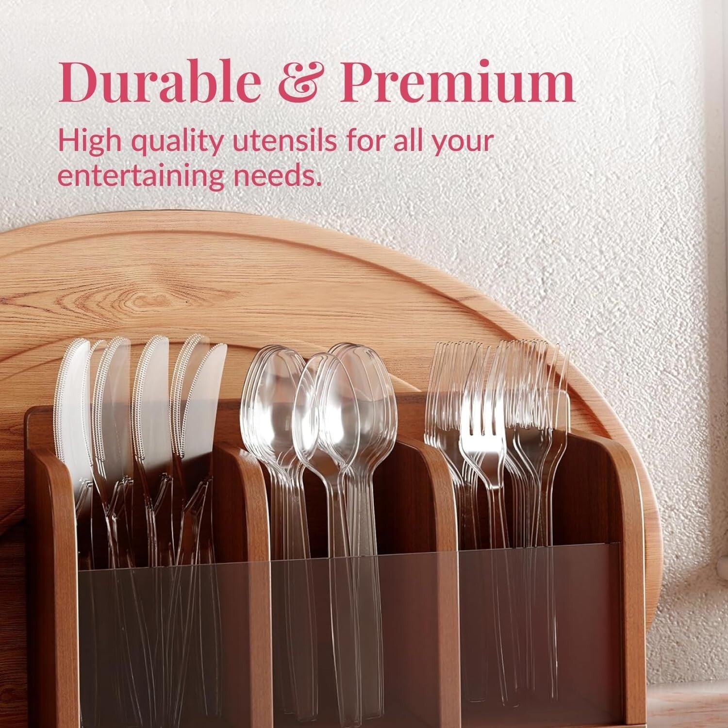 600-Piece Heavy-Duty Plastic Silverware Set for 200 Guests - Elegant Disposab...