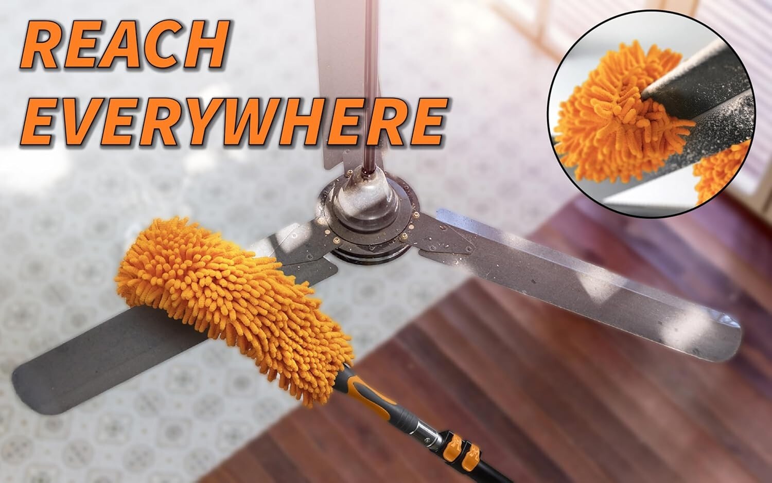 Versatile 36ft High Reach Cleaning Kit - Cobweb & Ceiling Fan Duster Included
