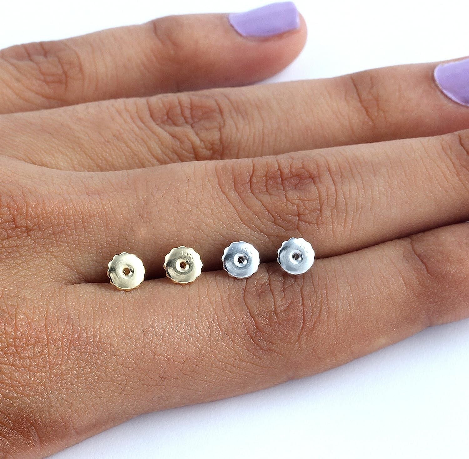 Threaded 14K Yellow Gold Earring Back, Polished & Skin-Safe - 0.040" Post