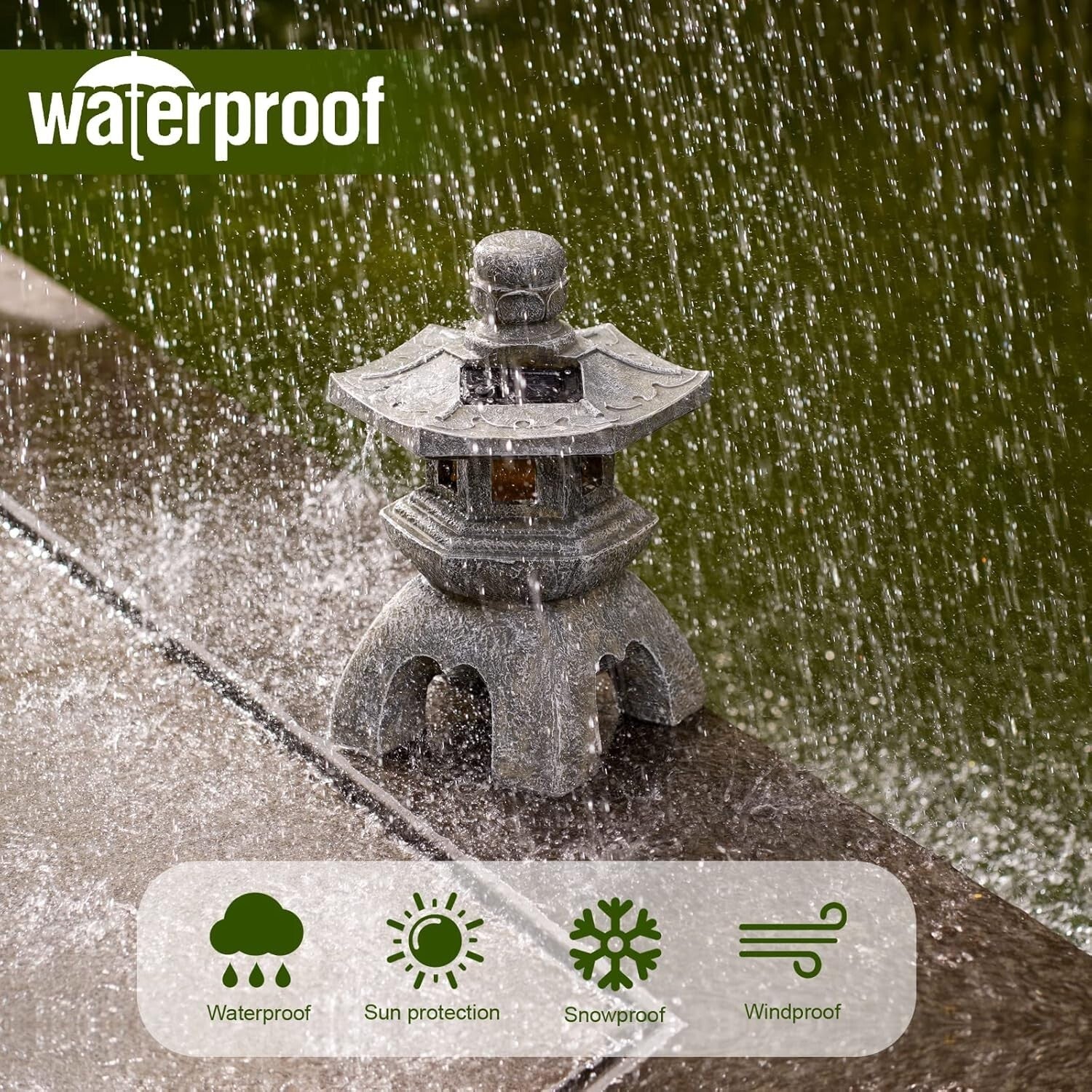 Charming Painted Polyresin Lantern Statue - Perfect for Indoor & Outdoor