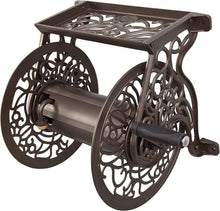 Load image into Gallery viewer, Premium Wall-Mounted Hose Reel Made of Durable Cast Aluminum - Bronze Finish