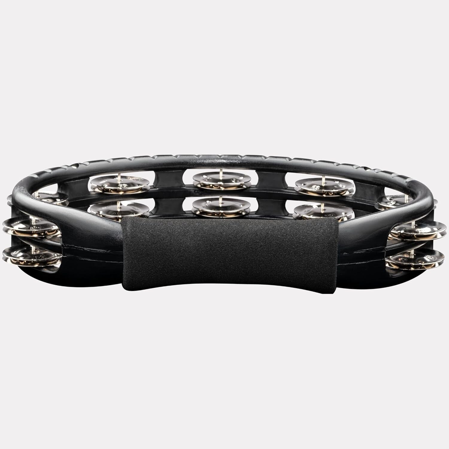 Traditional Handheld Tambourine - Ergonomic Black Frame, Built for All Musicians