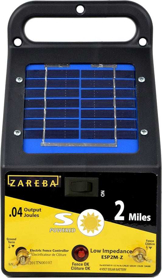 Portable Solar Electric Fence Charger - 2 Mile Range, Ideal for Animal Control