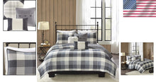 Load image into Gallery viewer, Cozy Buffalo Plaid Reversible Quilt Set with Decor Pillows - Full/Queen 6-Piece