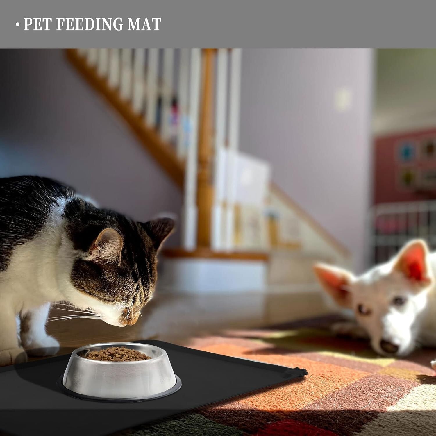 Premium Silicone Pet Feeding Mat - 32" x 24" for Pet Comfort & Cleanliness