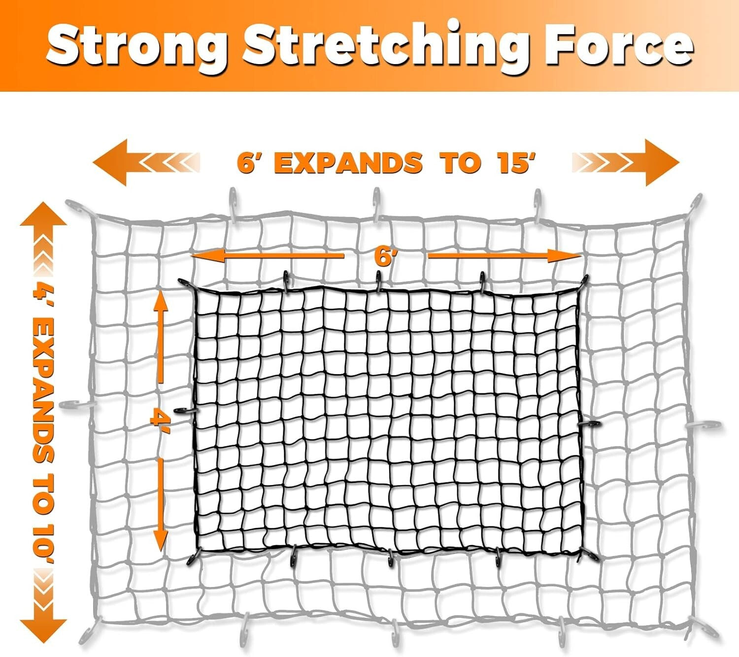 Durable 4'x6' Truck Bed Bungee Net - Perfect for Outdoor Adventures & Transport