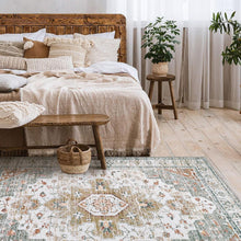 Load image into Gallery viewer, Machine Washable Area Rug 5' x 7' - Non-Slip Vintage Floral Carpet for Any Room