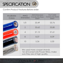 Load image into Gallery viewer, 25 FT 1/0 AWG OFC Copper Power Cable - Super Flexible &amp; Durable in Frost Blue