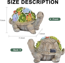 Load image into Gallery viewer, Vibrant Solar Turtle Statue for Gardens - Handmade Gift for Mom or Friends