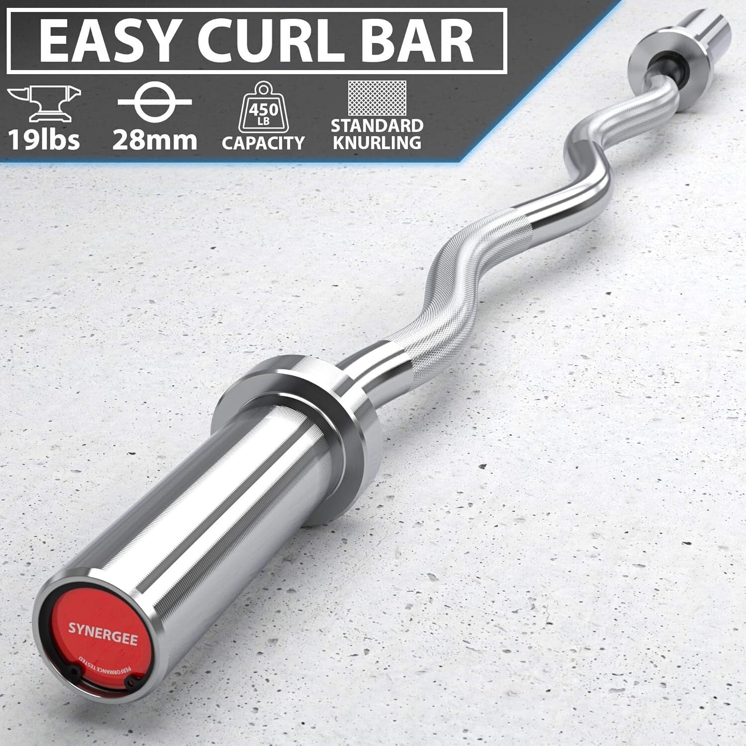 Ergonomic Curl Bar with Chrome Finish - Perfect for Curls & Extensions, 19lbs