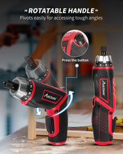 Load image into Gallery viewer, Compact 4V Electric Screwdriver Kit with 200 RPM Speed &amp; Dual Position Handle