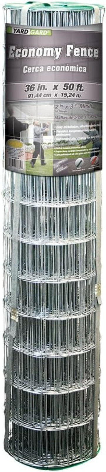 Economical 36" x 50ft Galvanized Wire Fence for Gardens & Property Protection