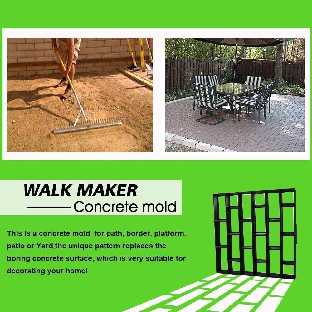 Lightweight Reusable Concrete Mold for Elegant Garden Pathways - 19.7" Square