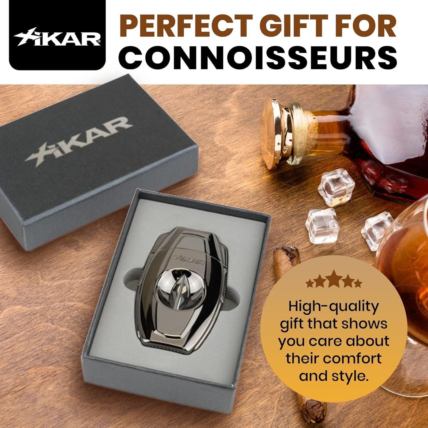 Elegant VX2 V-Cut Cigar Cutter: Effortless Operation for 54-70 RG Cigars