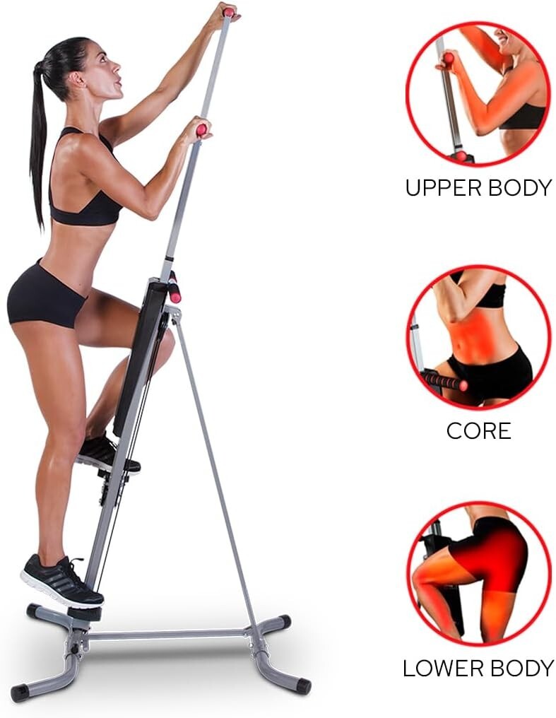 2.0 Vertical Climber: Compact Exercise Machine for Full Body Low-Impact Workouts