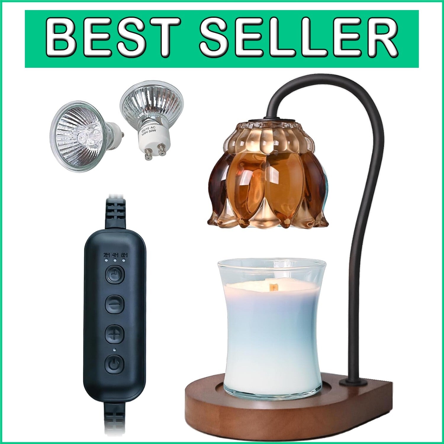 Elegant Candle Lamp with Adjustable Brightness and Timer - Home Decor Essential