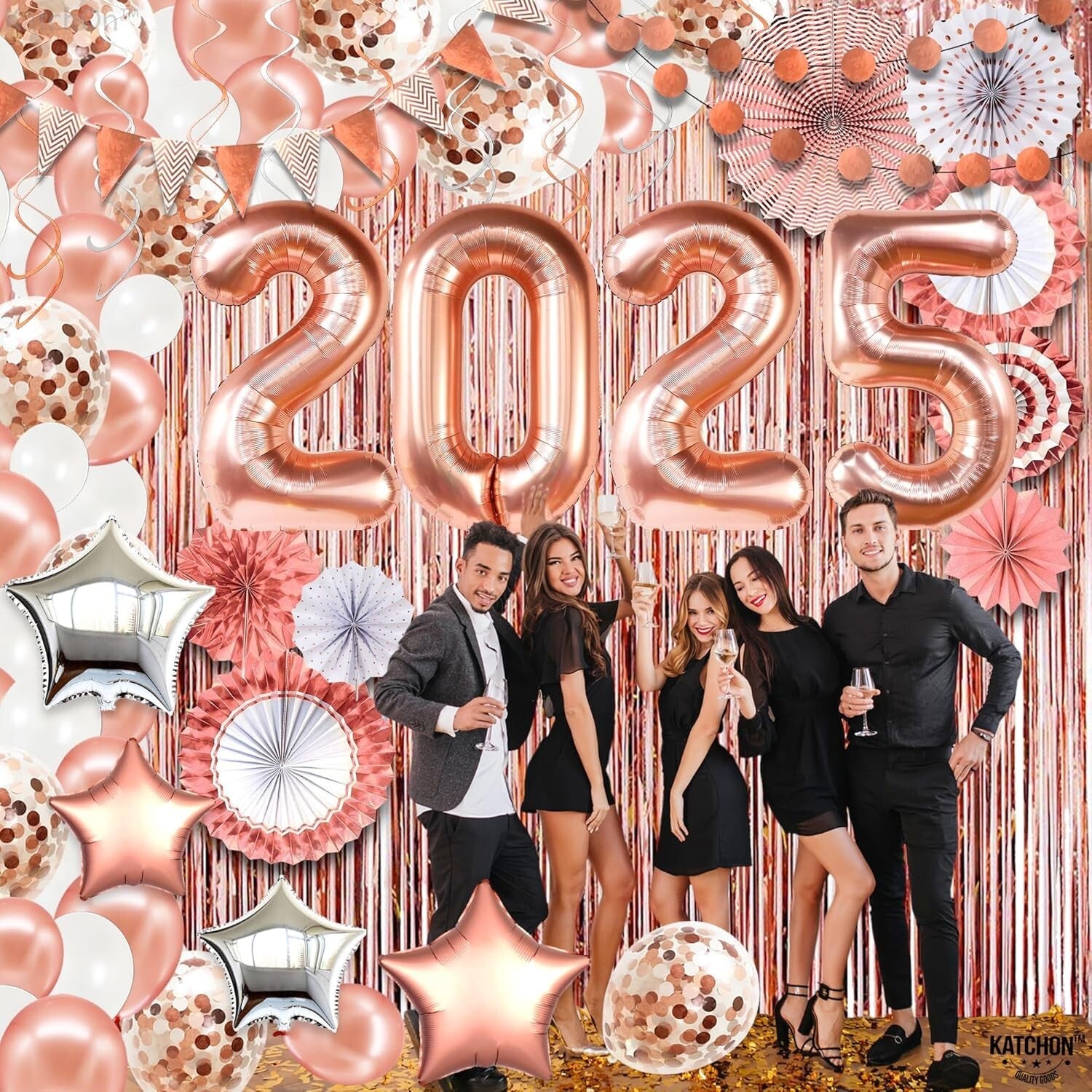 Giant 40-Inch 2025 Balloons with Fringe Backdrop for Ultimate Grad Celebration