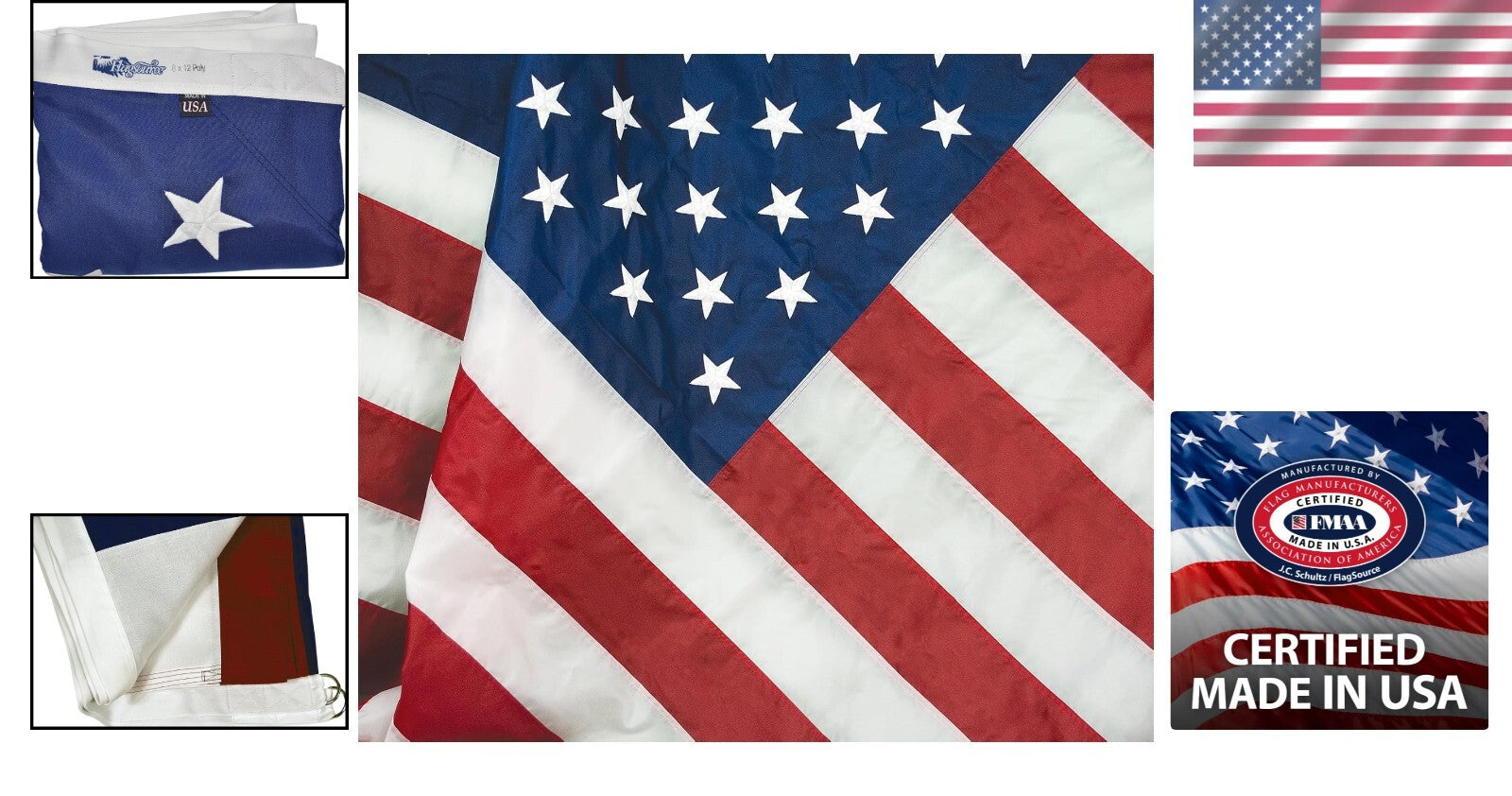 Beautifully Embroidered 8x12'' PolyExtra American Flag for Patriotic Displays