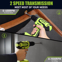 Load image into Gallery viewer, Versatile 20V Cordless Drill Combo with 232 Home Repair Tools - Lightweight