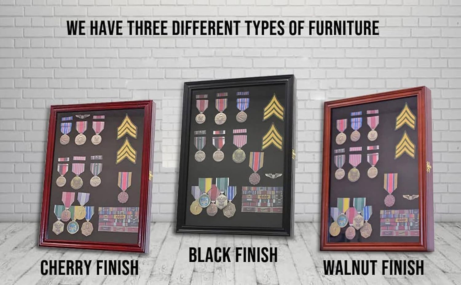 Elegant Black Finish Medal Shadow Box - Perfect for Military Medals and Pins