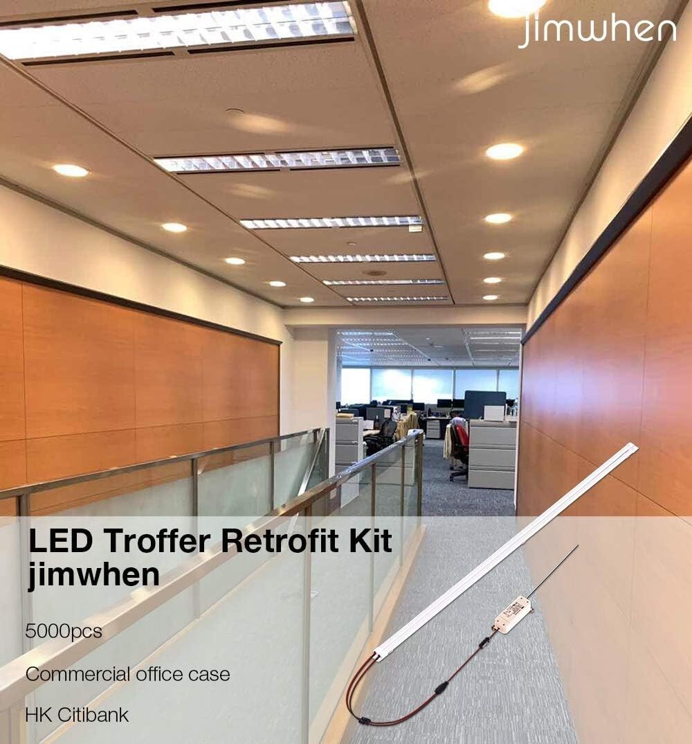 4 Pack LED Troffer Retrofit Kit - 36W Magnetic Installation, 5000K Brightness