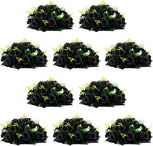 Load image into Gallery viewer, 10 Realistic Black Silk Roses in Decorative Box - Perfect for Weddings &amp; Parties